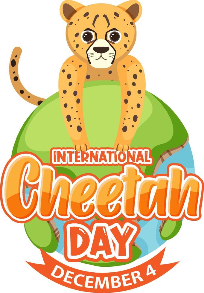 International cheetah day poster or banner design vector