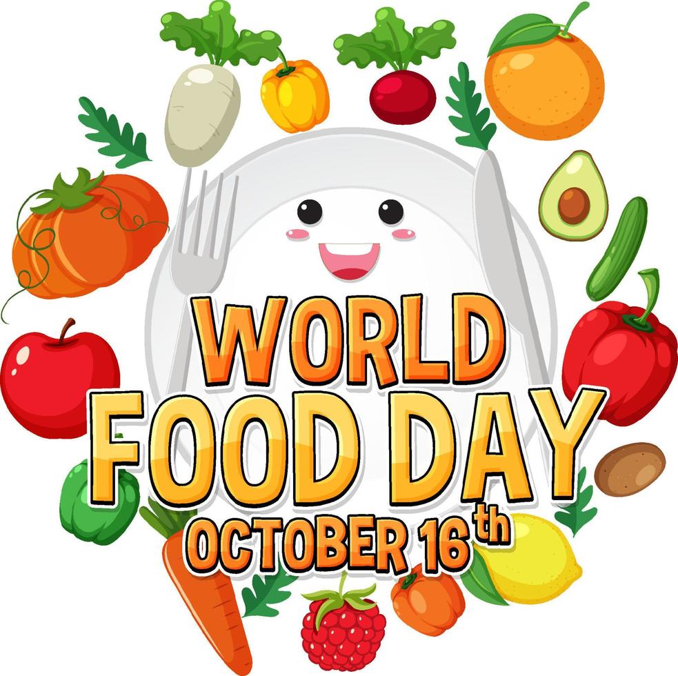 World food day text design vector