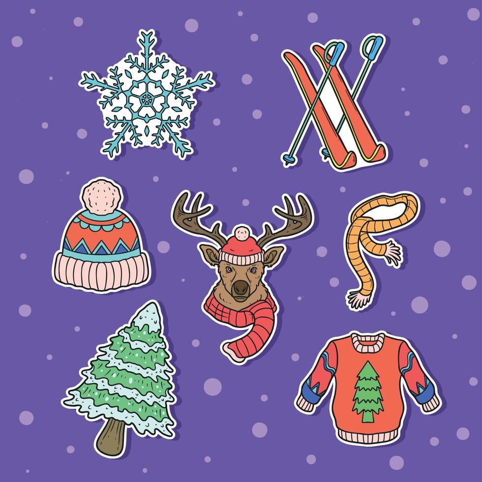 Winter Sticker Set vector