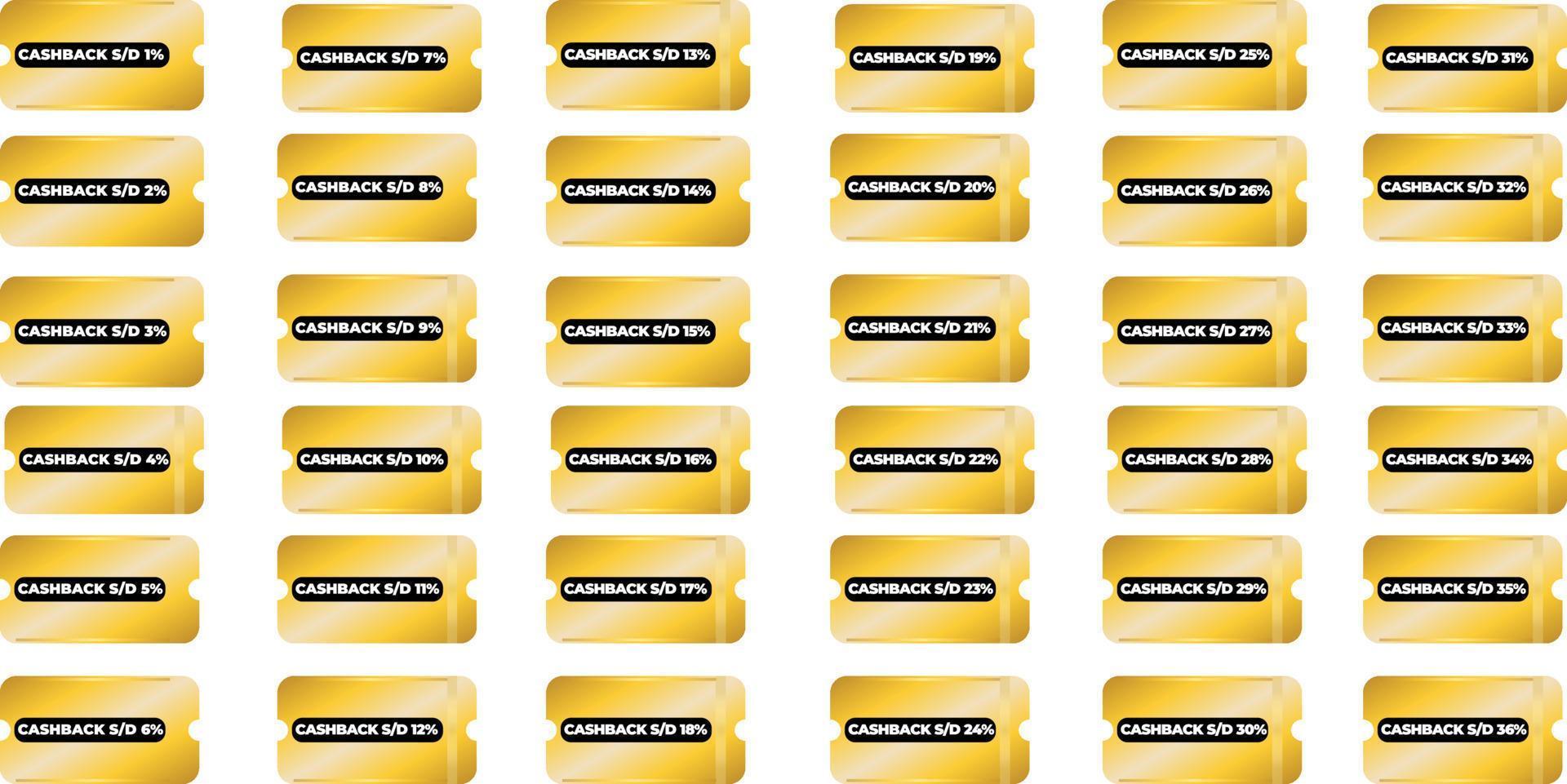 simple design golden pattern cashback coupon vector