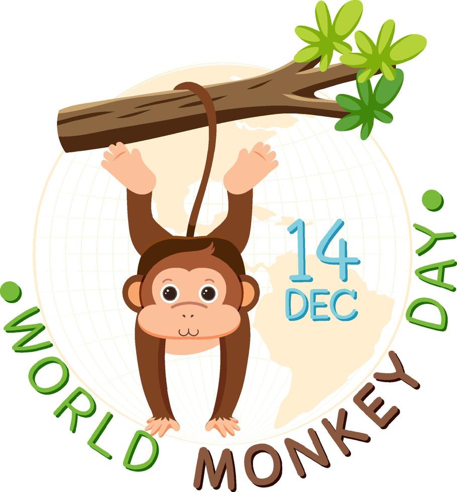 World monkey day poster design vector