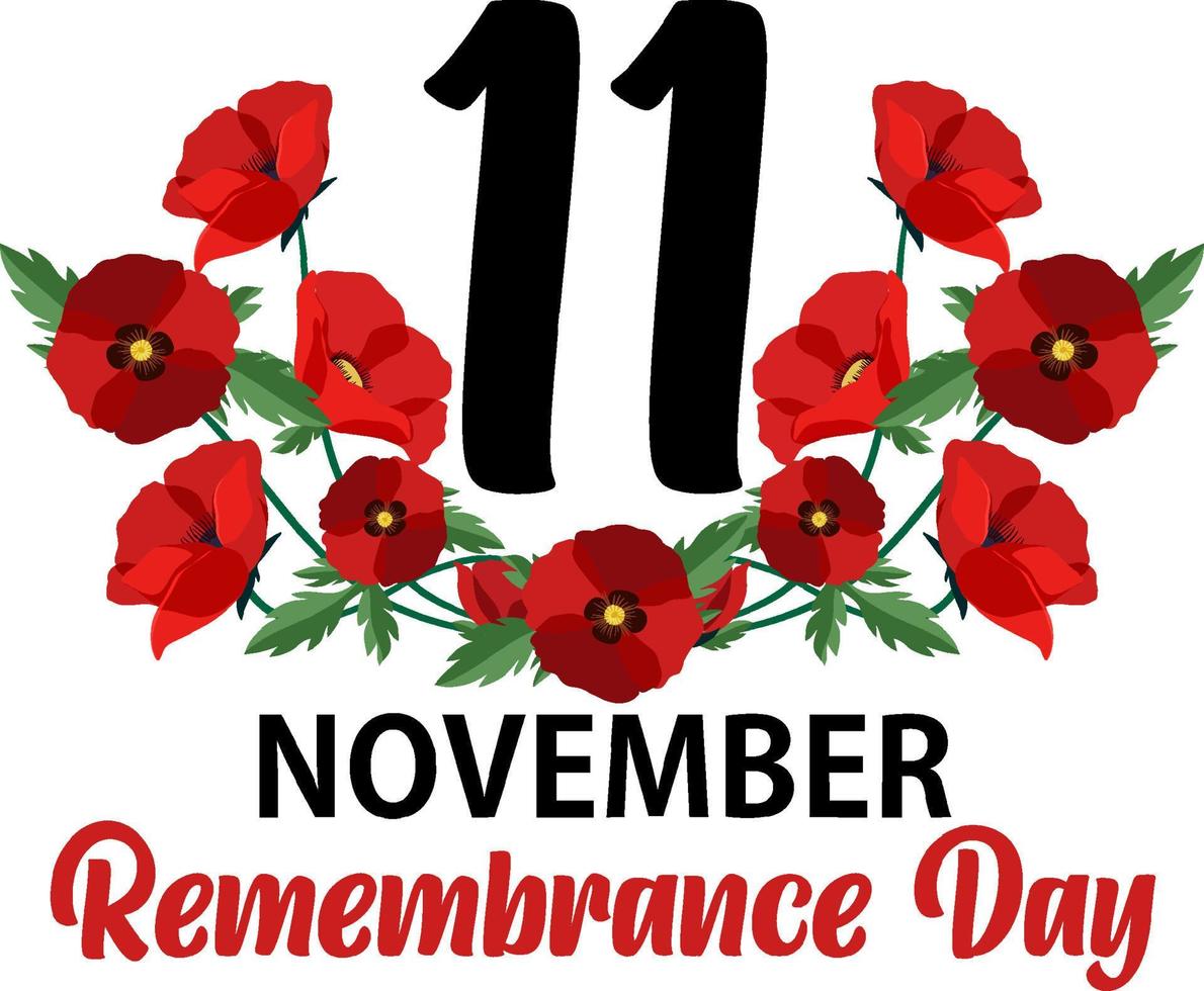 Remembrance day poster design vector