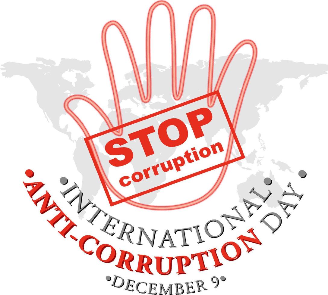 International Anti corruption day poster design vector