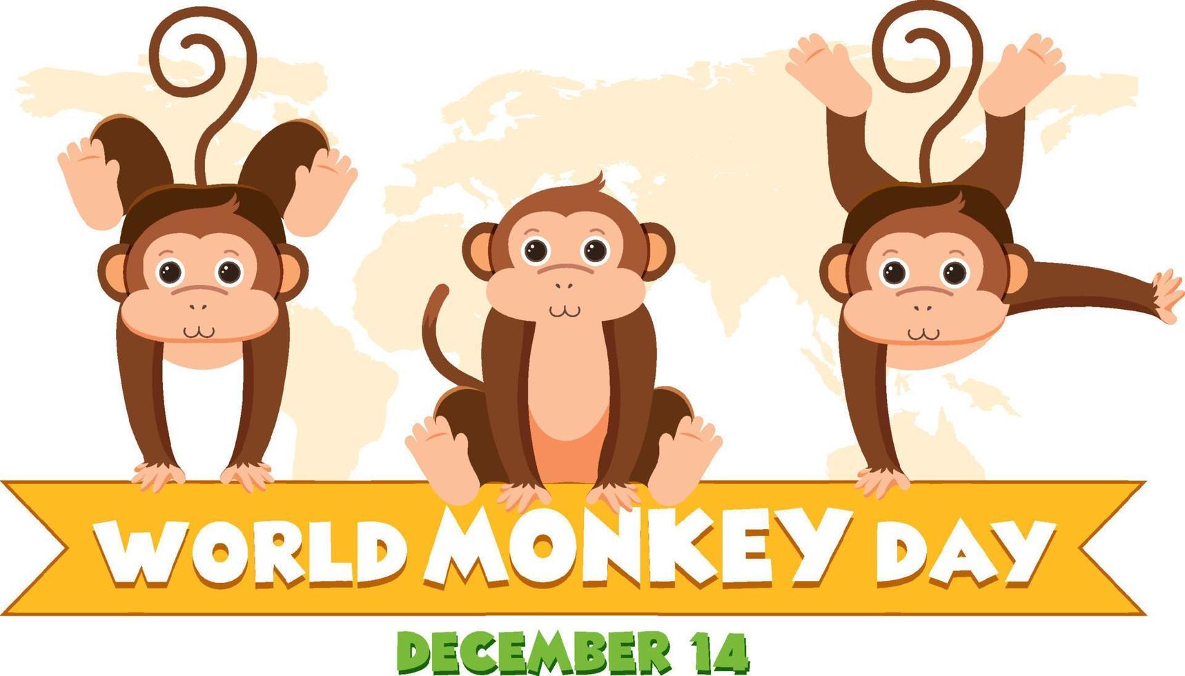 World monkey day poster design vector