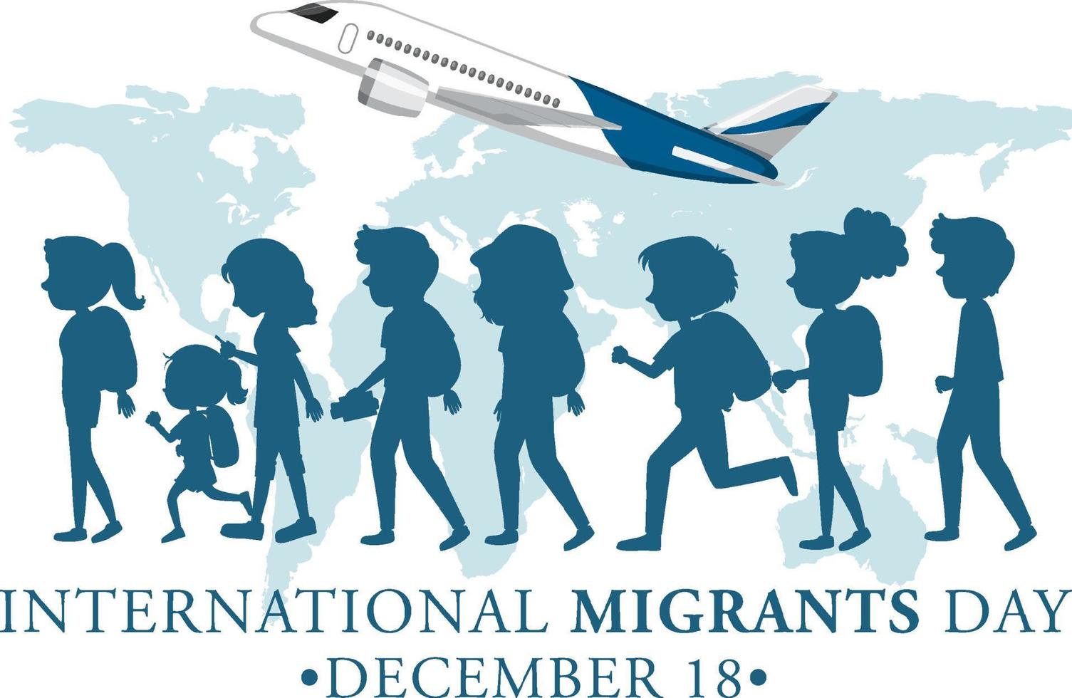 diseño de banner del día internacional del migrante vector