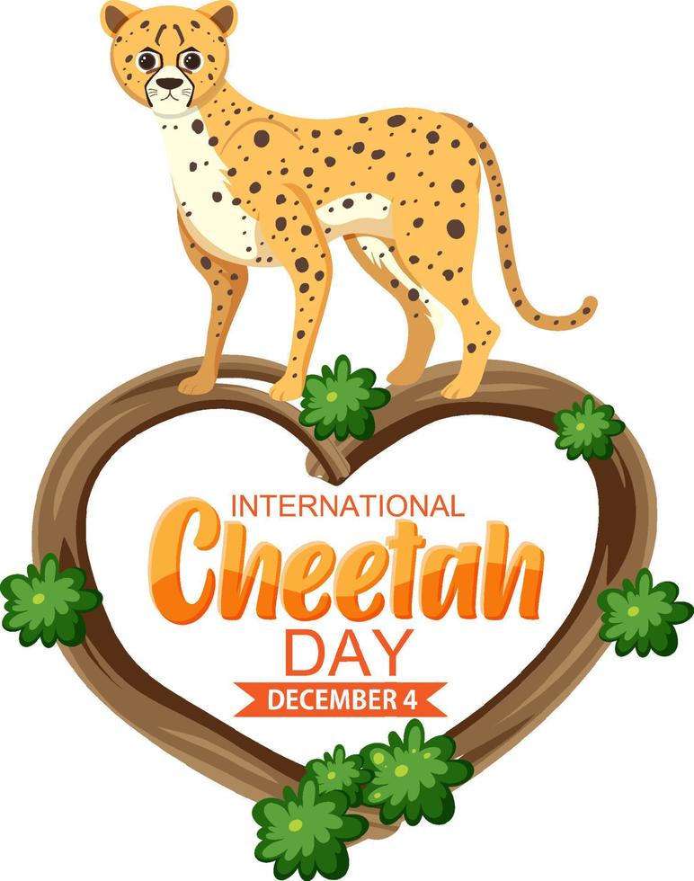 International cheetah day poster or banner design vector