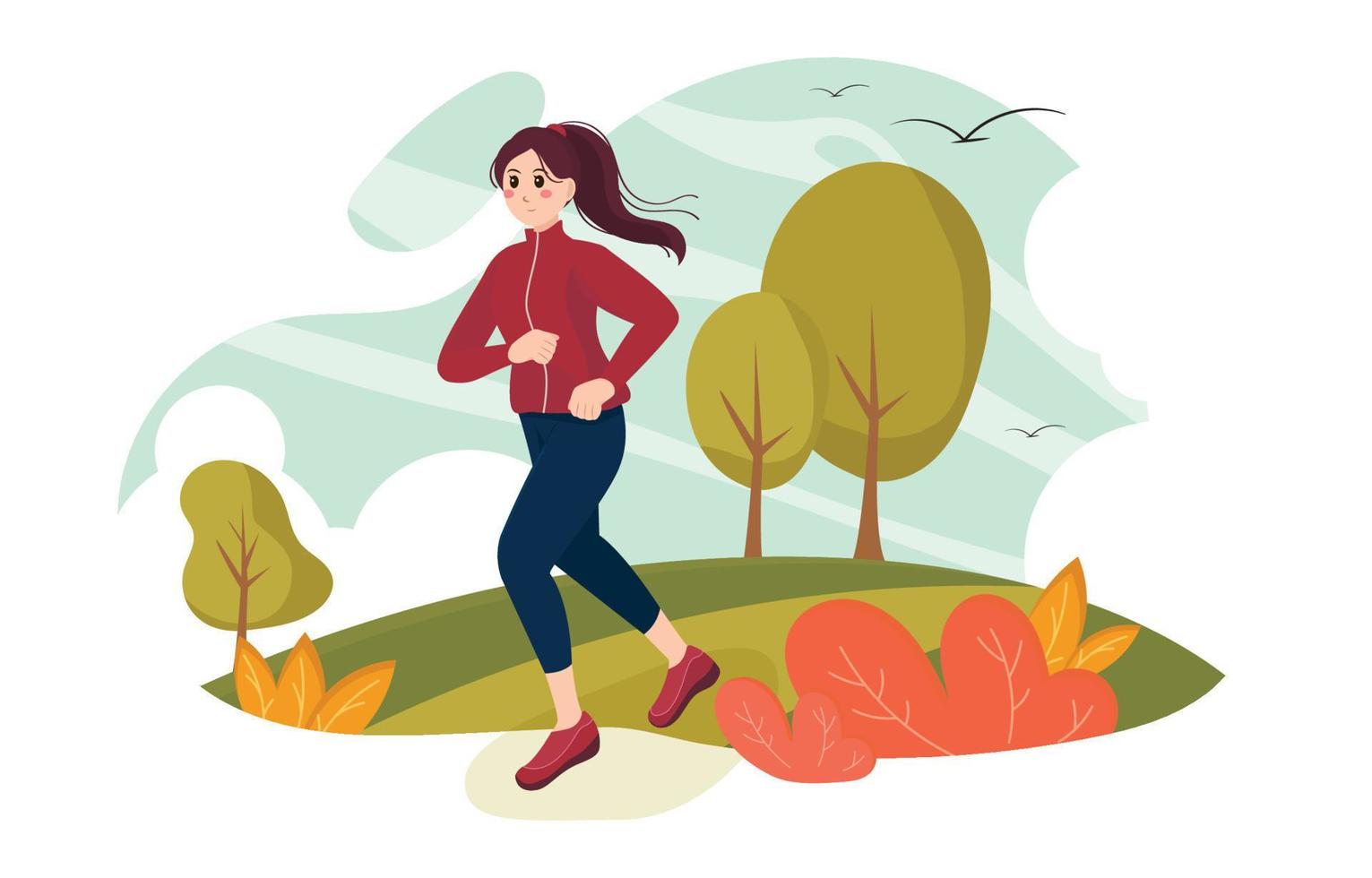 jogging diario para un cuerpo sano vector