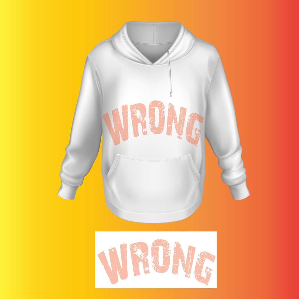 White and Black Wrong T-Shirt Design vector