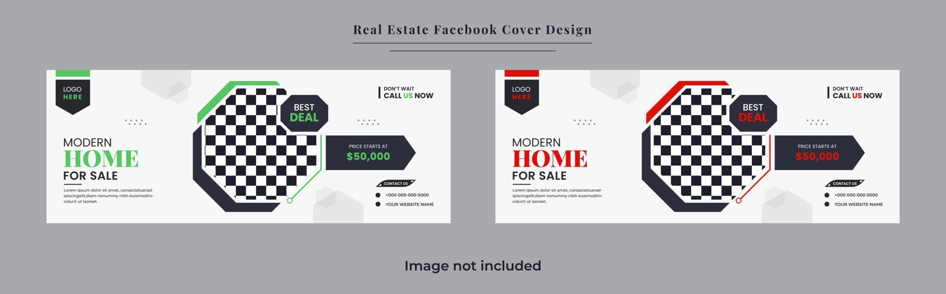 Real estate home and property sale social media cover banner design vector