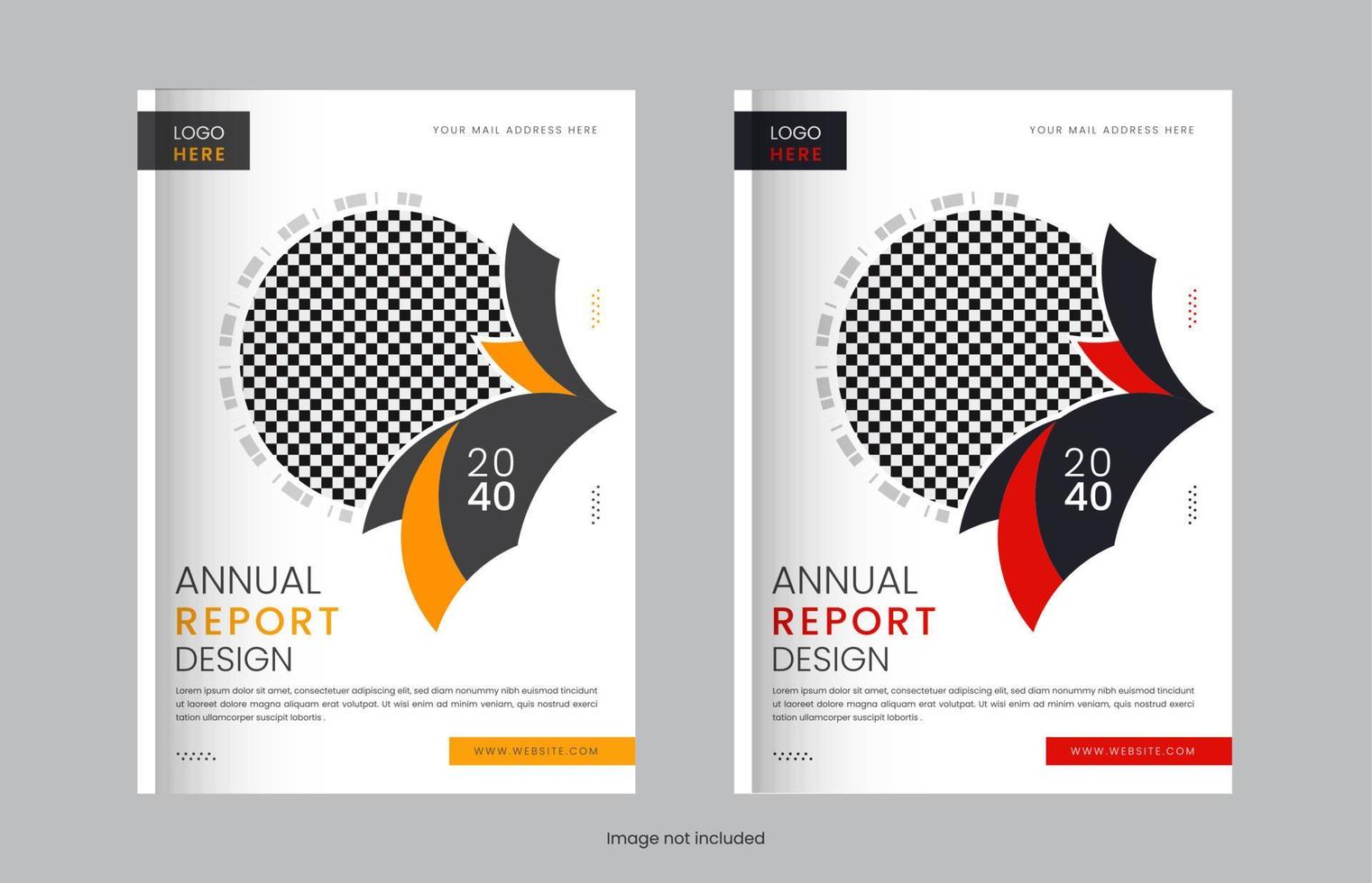 Print Modern corporate annual report or look book brochure cover set design vector