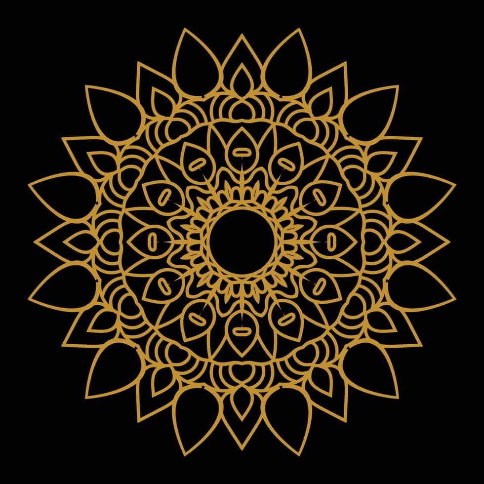 mandala de lujo dorado vector