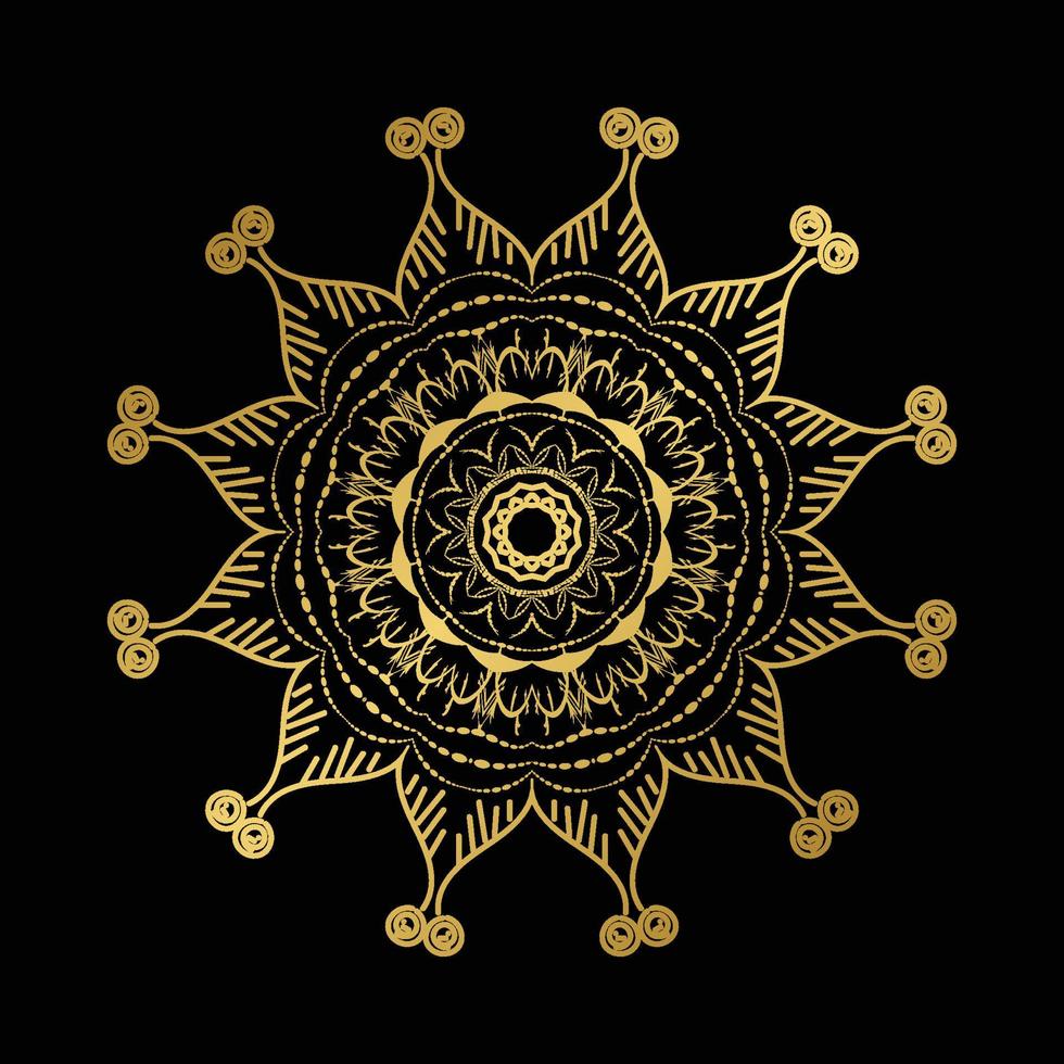 Abstract luxury ornamental mandala design background in Black vector