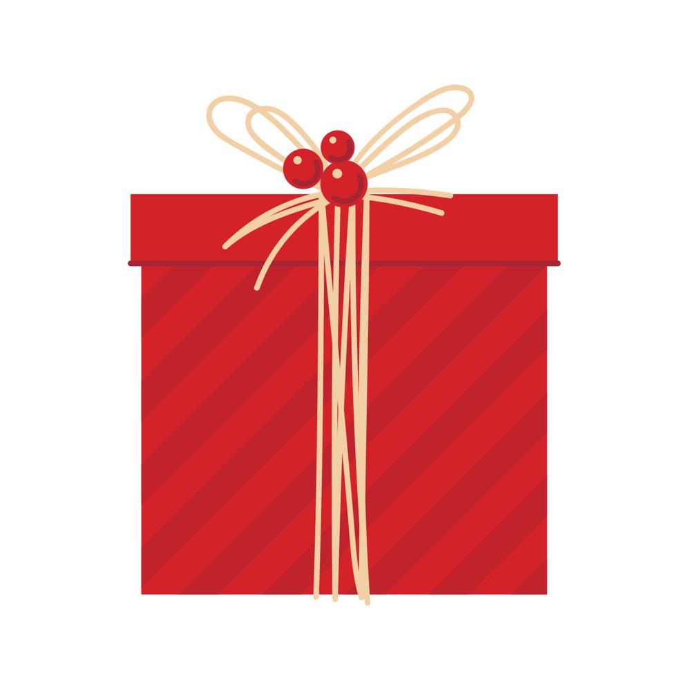 caja de regalo con decoración navideña. imagen vectorial vector
