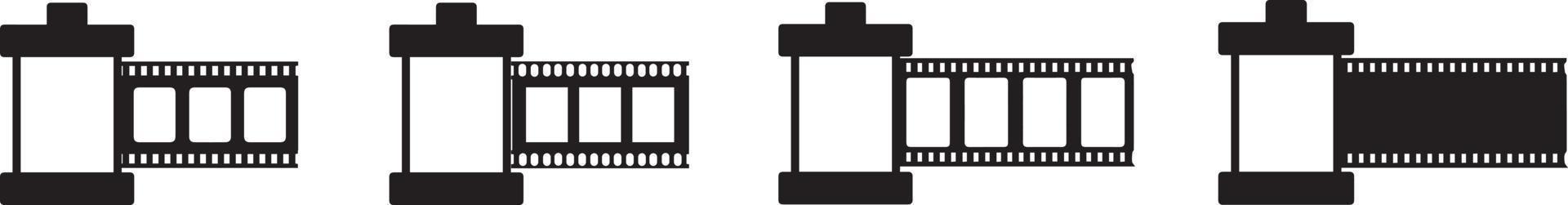 Camera Film Roll Line Icon, Outline Symbol Vector Illustration