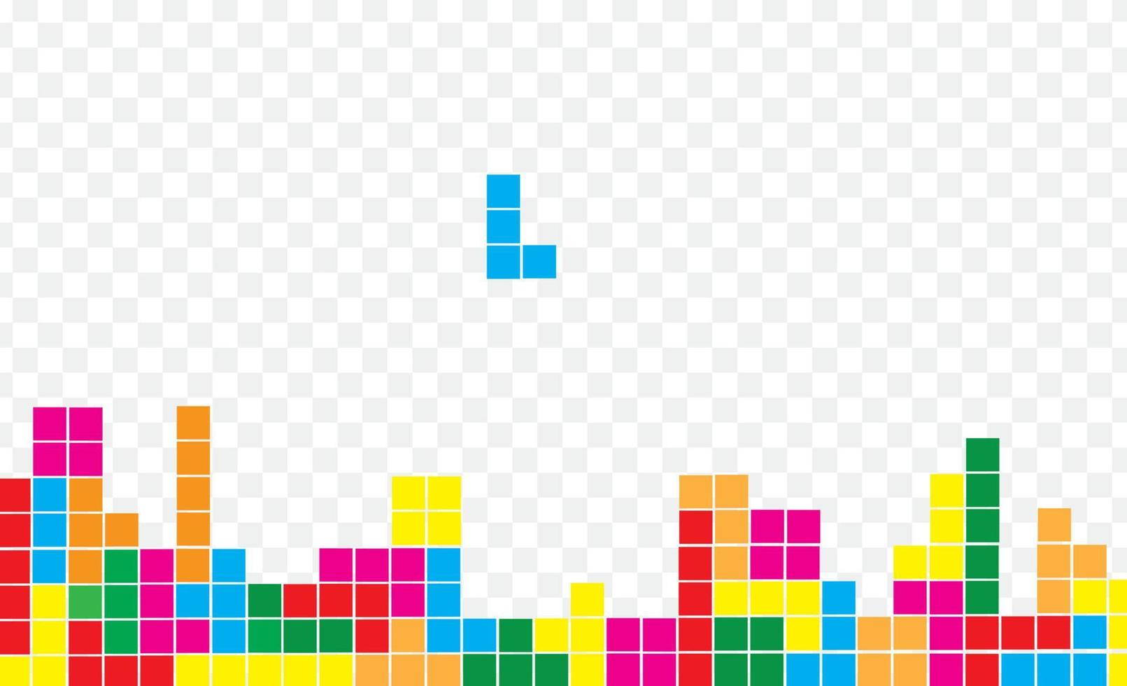 Game bricks tetris template. Color pixel blocks. Colorful video game tetris  background. Flat design vector illustration. 13092982 Vector Art at Vecteezy