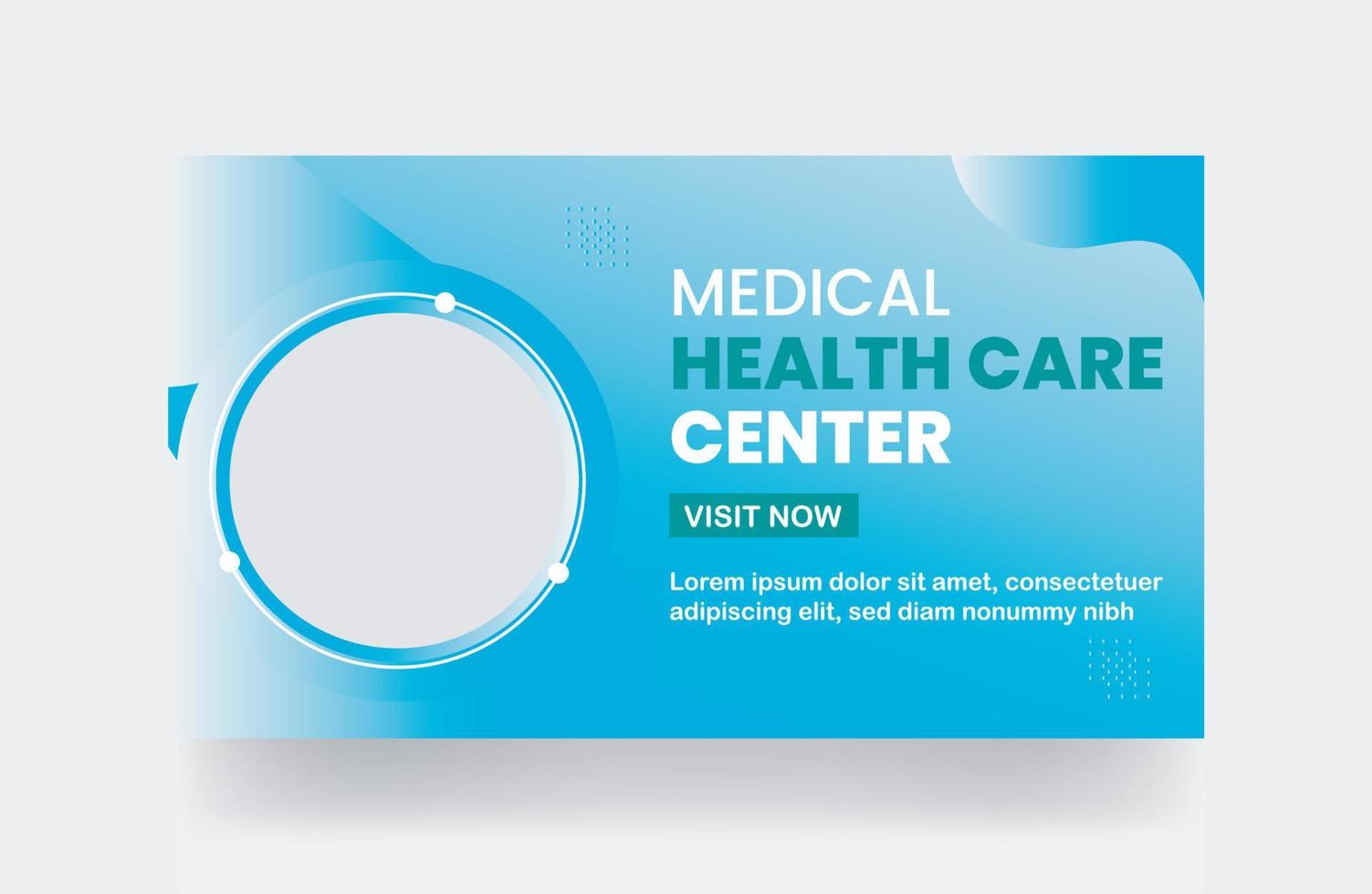 Medical healthcare video cover thumbnail and web banner template vector