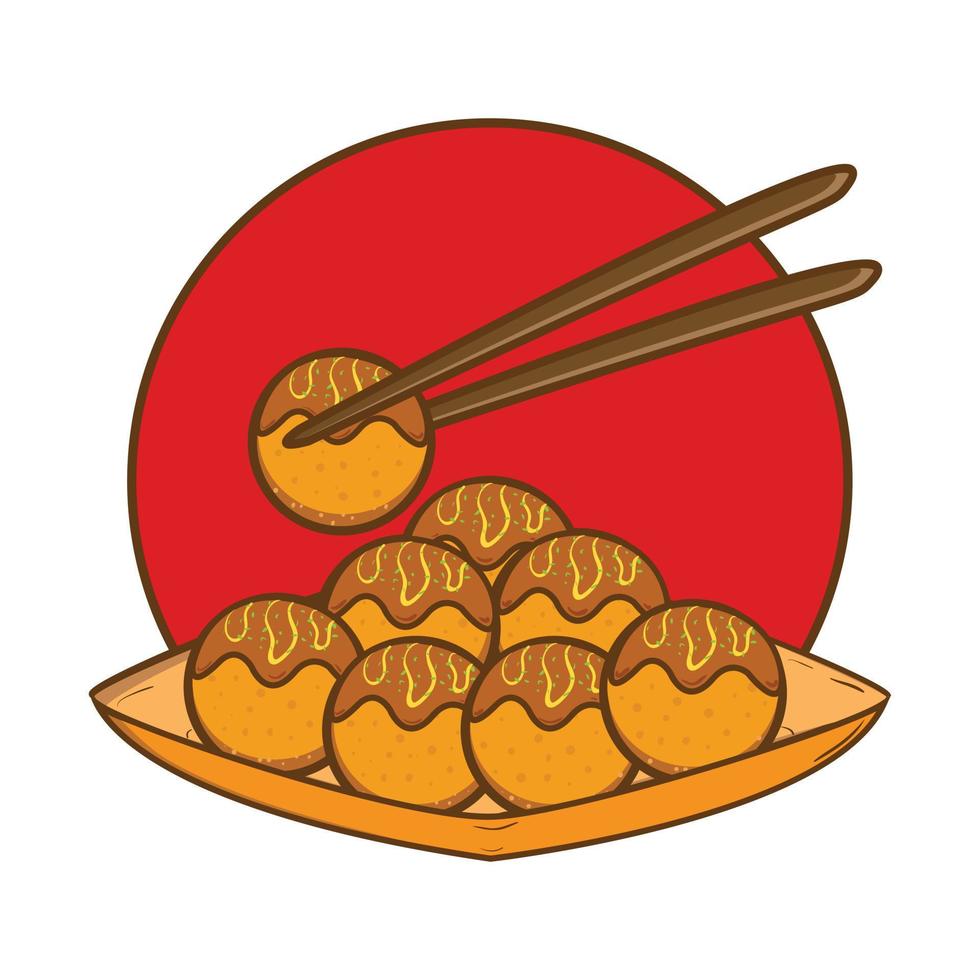 logotipo de takoyaki adecuado para restaurante de comida callejera japonesa vector