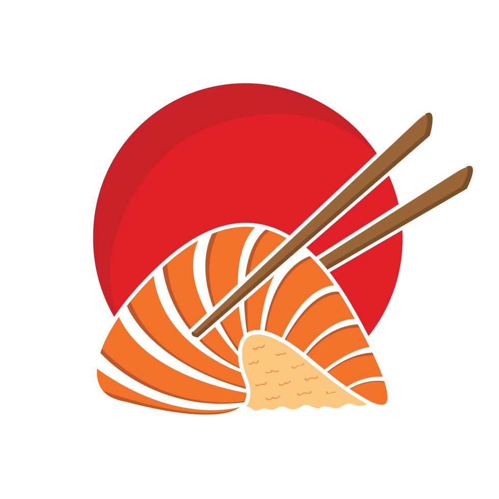 logotipo de montaña de sushi adecuado para restaurante de comida japonesa vector
