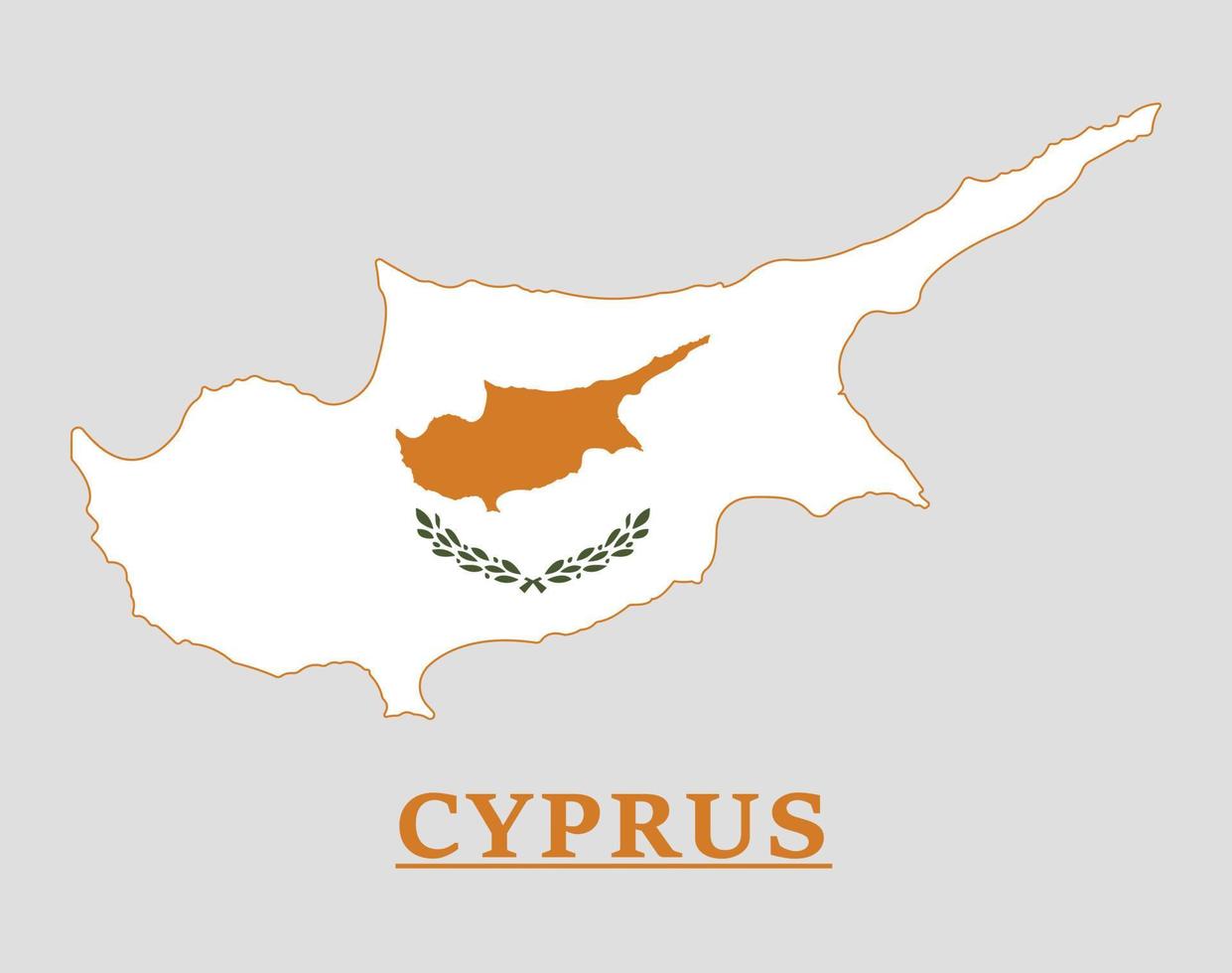 Cyprus National Flag Map Design, Illustration Of Cyprus Country Flag Inside The Map vector