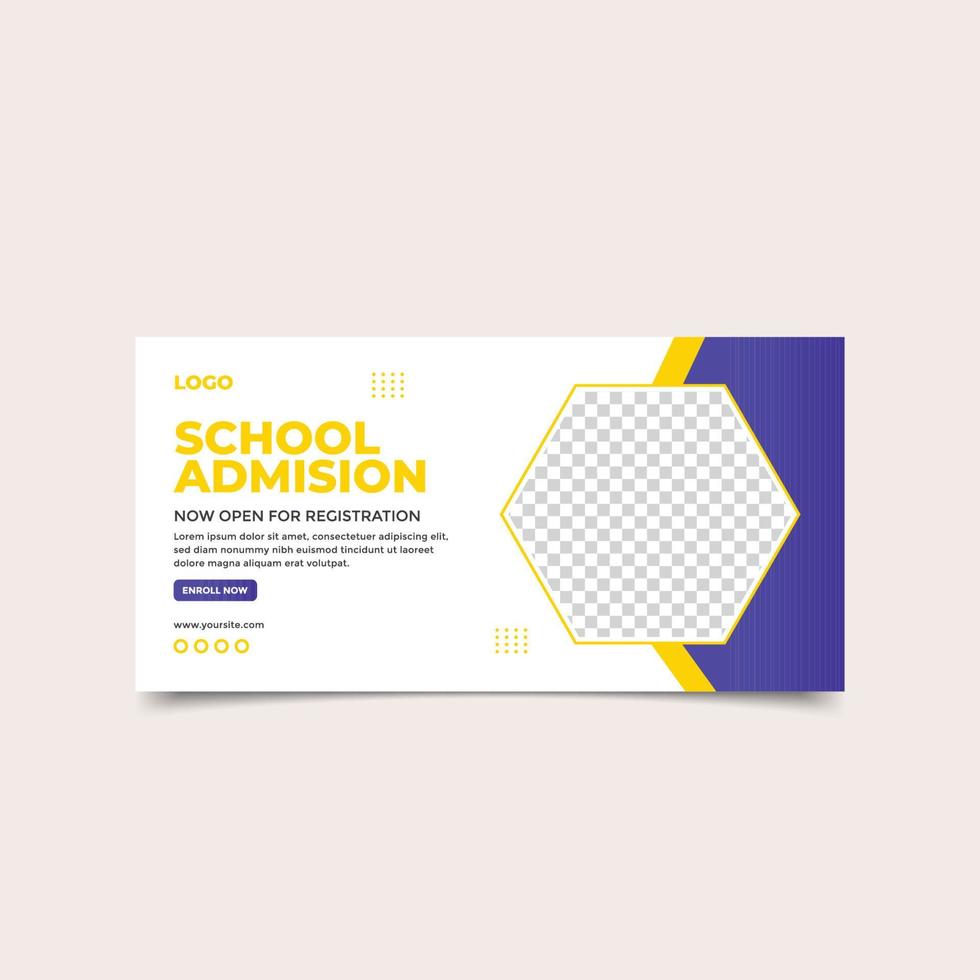 School admission social media post banner design. back to school social media post banner design.eps vector