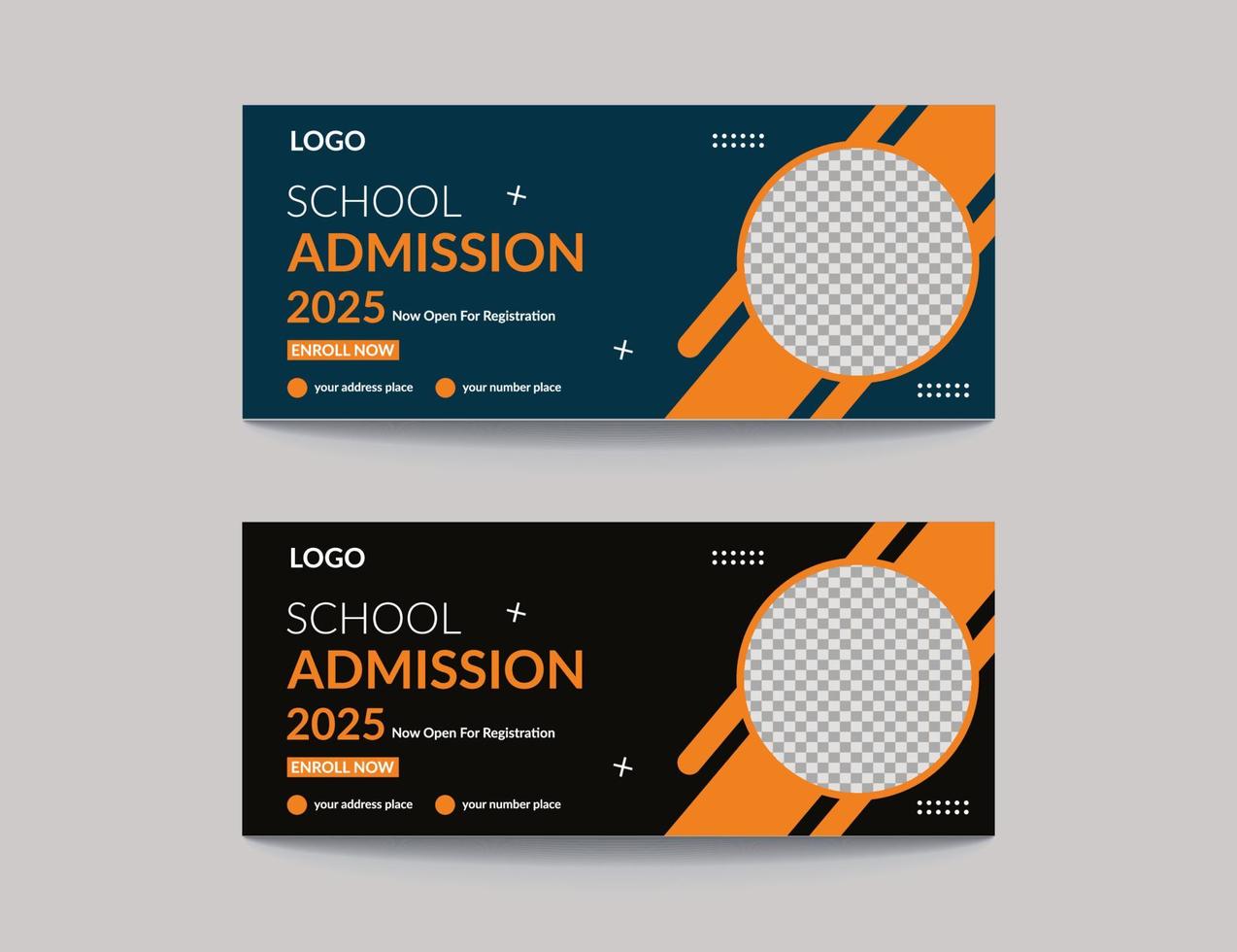 School admission banner template for junior and senior high school.Admission Open Flyer Design, abstract education Center brochure, Tuition vector landing page template, school web banner.eps