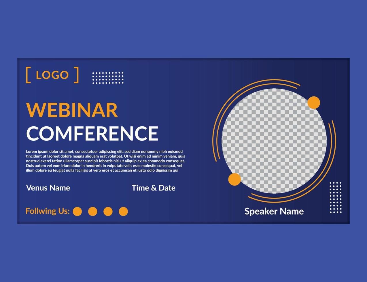 Business Conference webinar banner invitation and social media post template.Live conference banner design template..eps vector