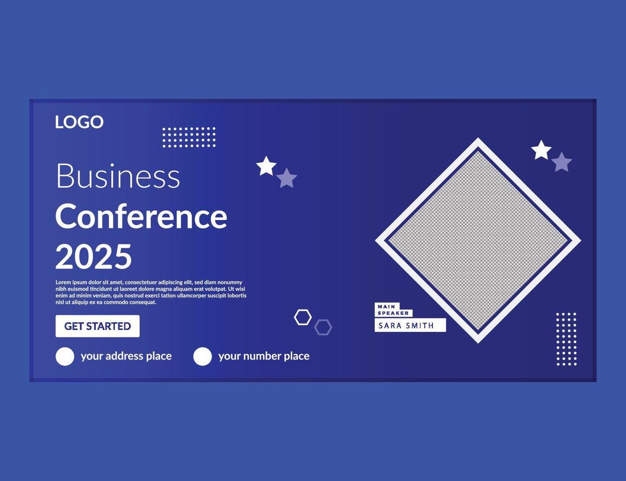 Conference live webinar banner invitation and social media post template. Business webinar invitation design..eps vector