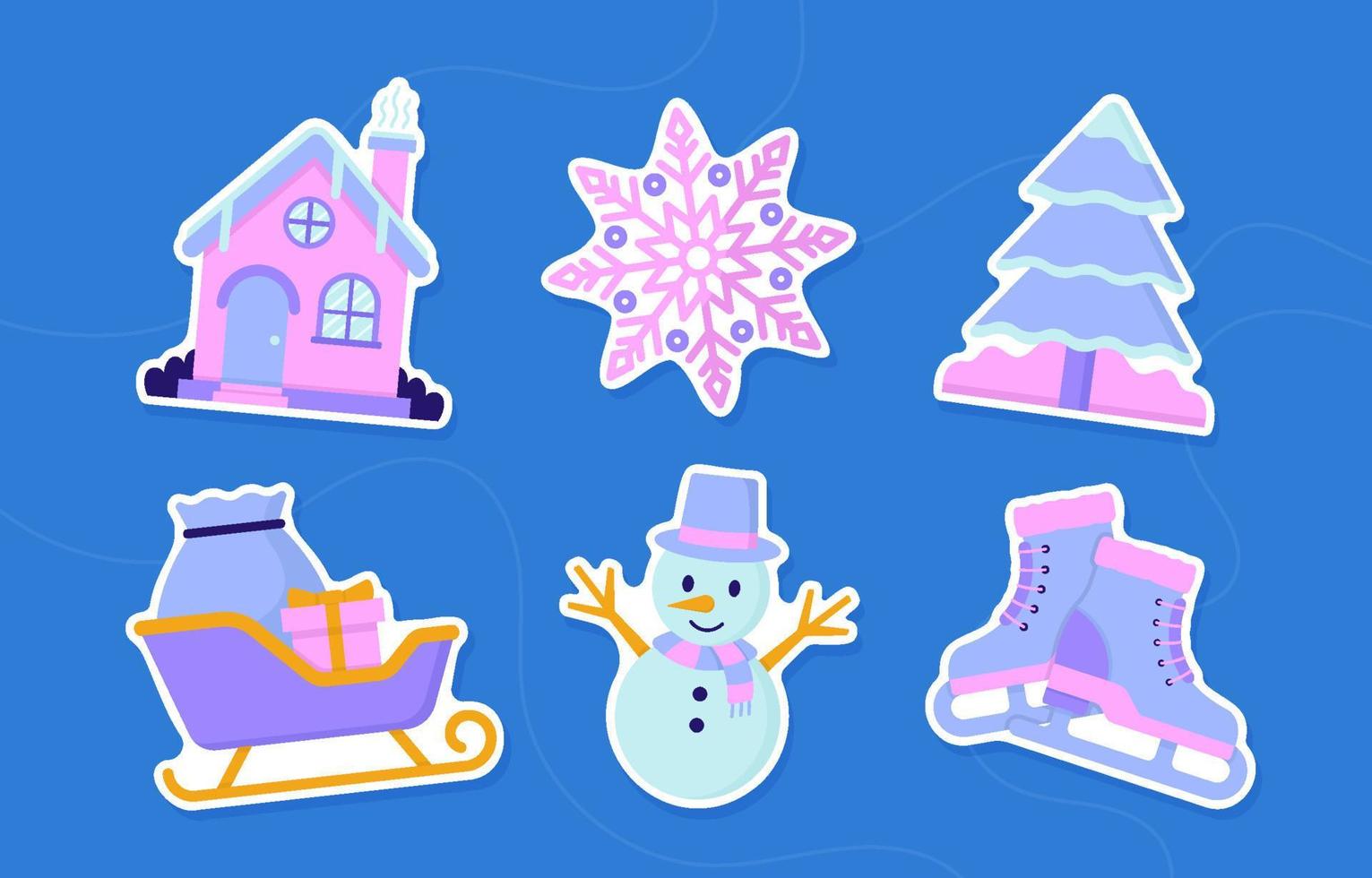 Winter Sticker Set vector