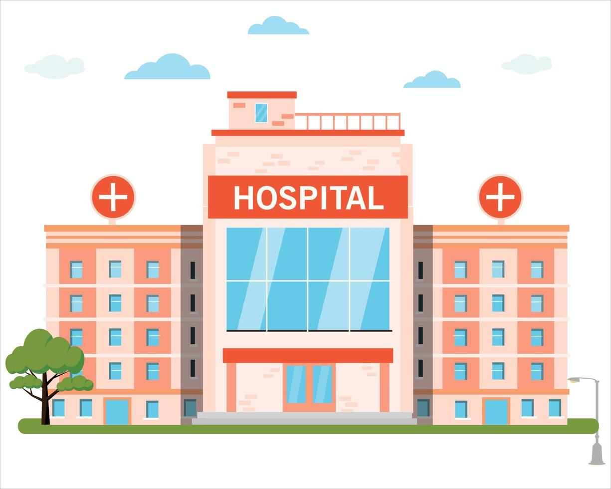 el edificio del hospital es un centro médico profesional, ilustración vectorial eps 10. vector
