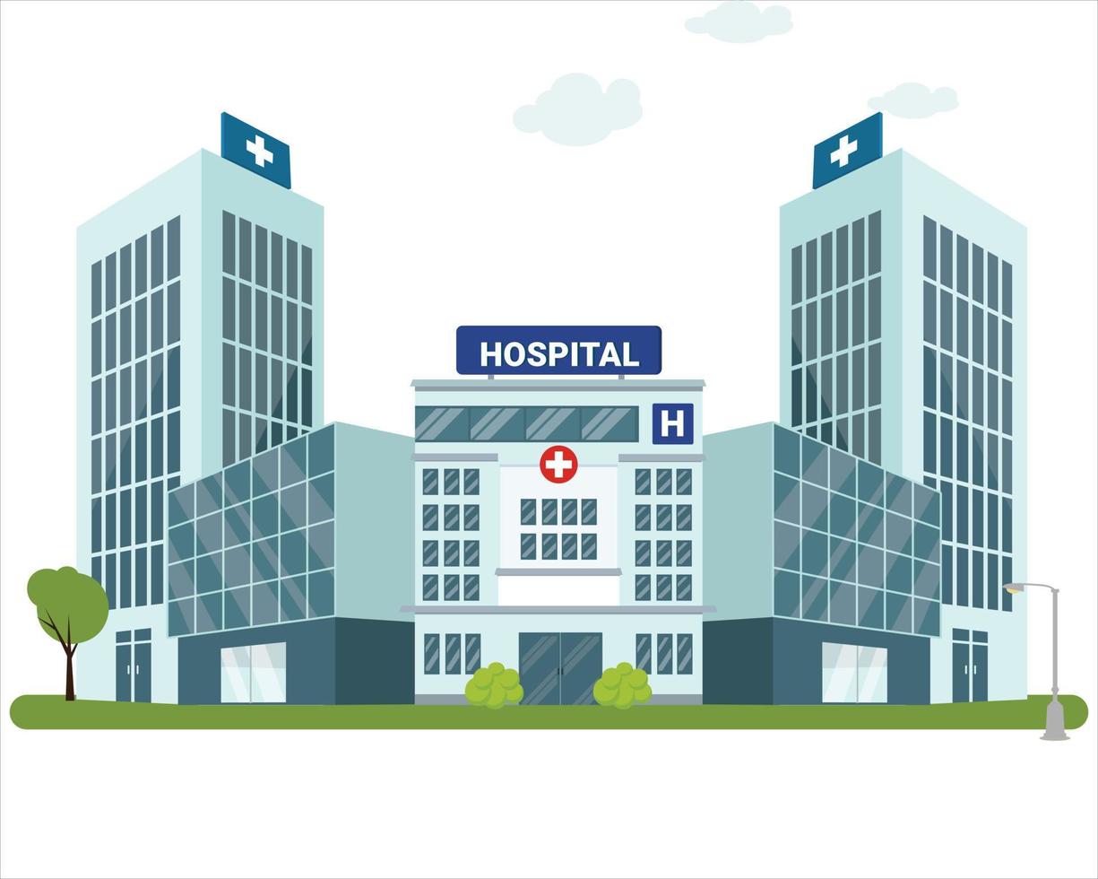 hospital building, stately and modern hospital. hospital and medication . vector