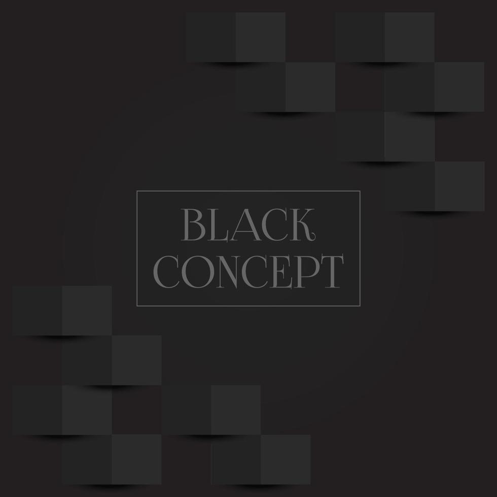 3d abstract black luxury background with geometric elements. Elegant realistic paper cut style. Minimalistic wallpaper design for poster, brochure, presentation, website. vector