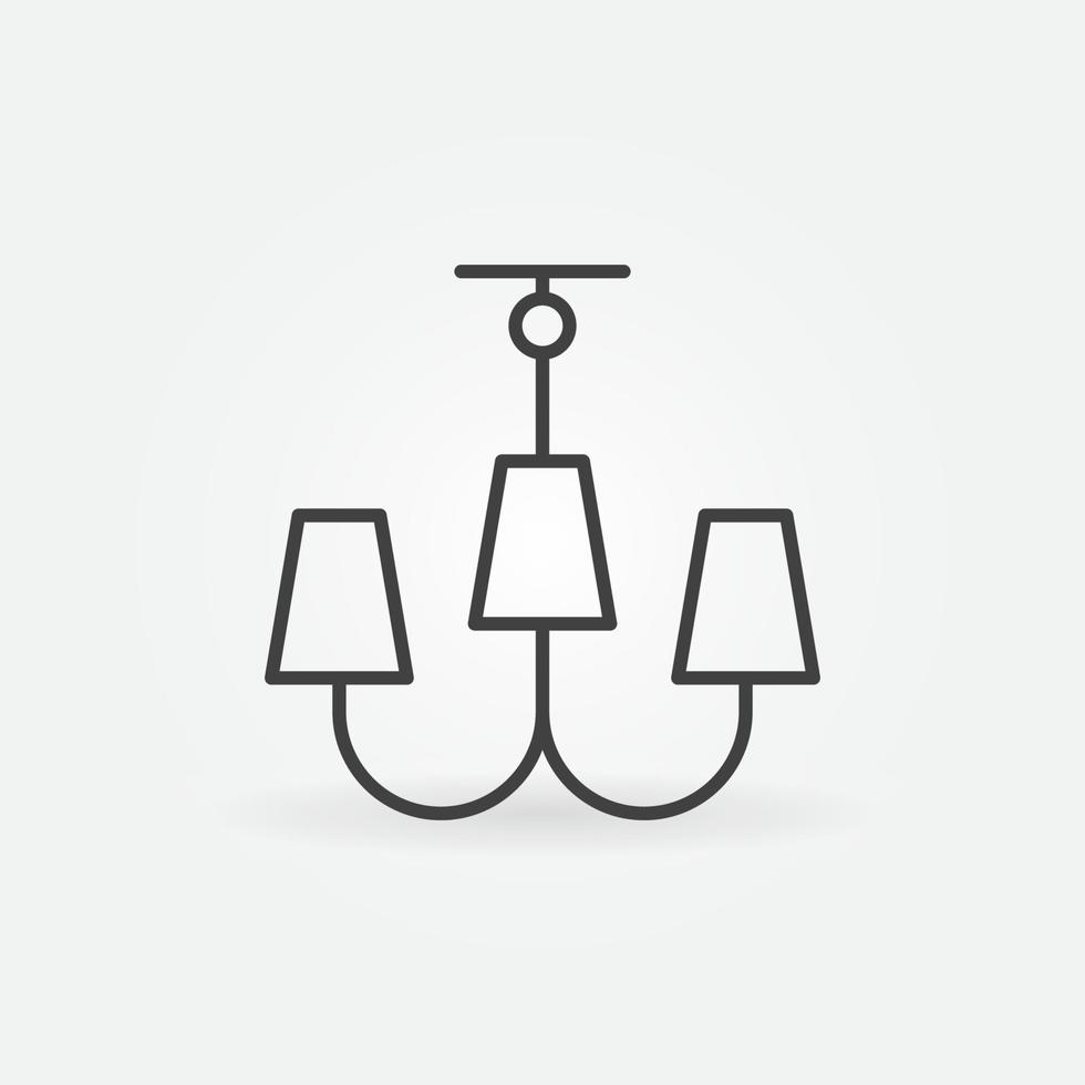 Chandelier linear vector concept icon or symbol