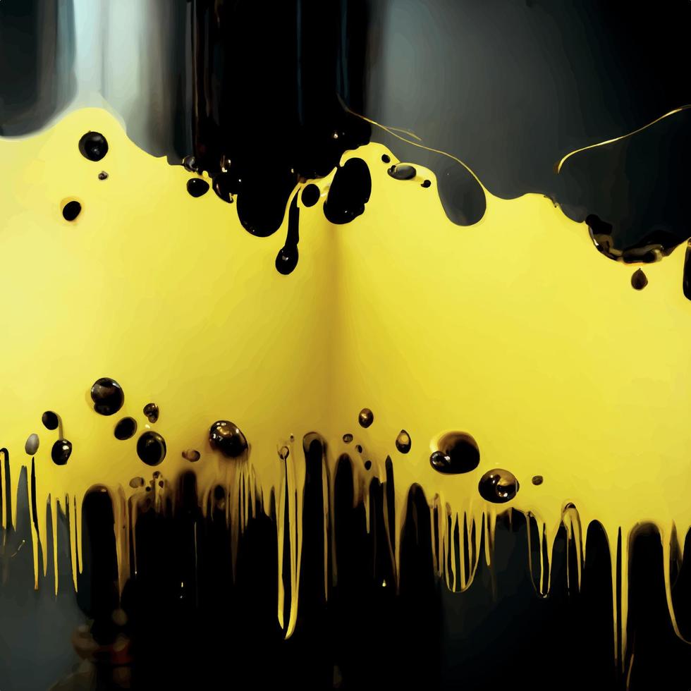 Black and yellow liquid background vector