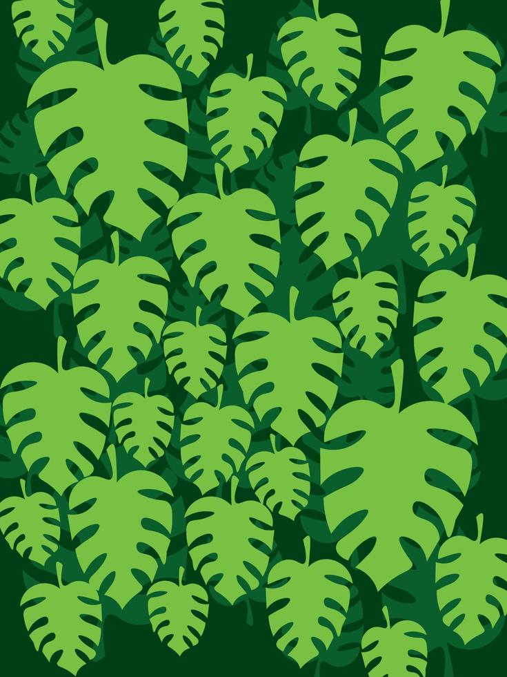 Tropical seamless pattern with leaves. Watercolor background with tropical leaves. vector