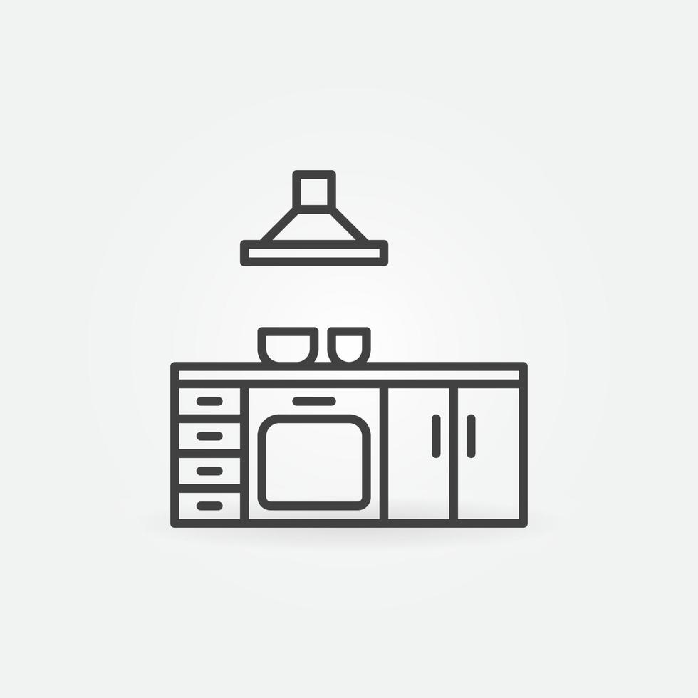 Kitchen outline vector concept icon or symbol