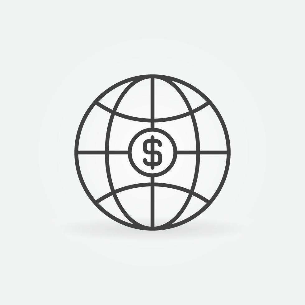 Earth Globe with Dollar Sign vector concept icon