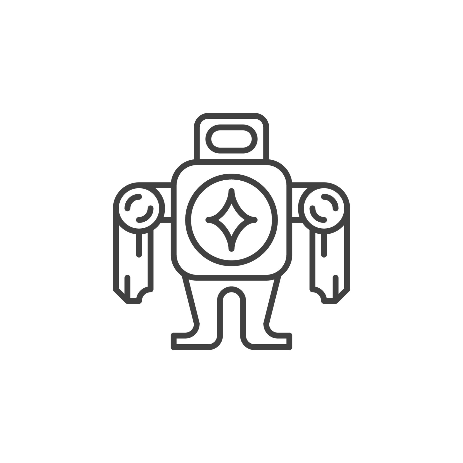 Robot vector concept minimal icon in outline style 13093303 Vector Art ...