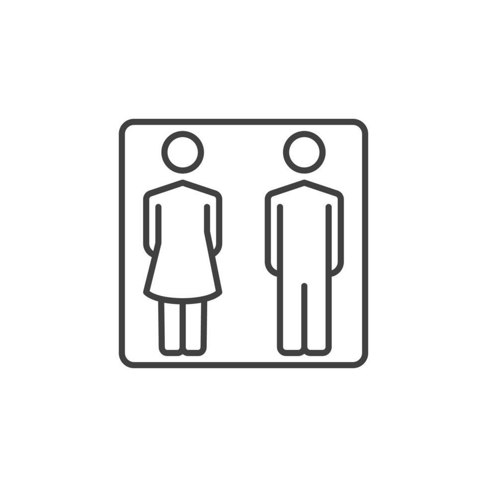 Man and Woman outline icon - vector WC or Toilet symbol