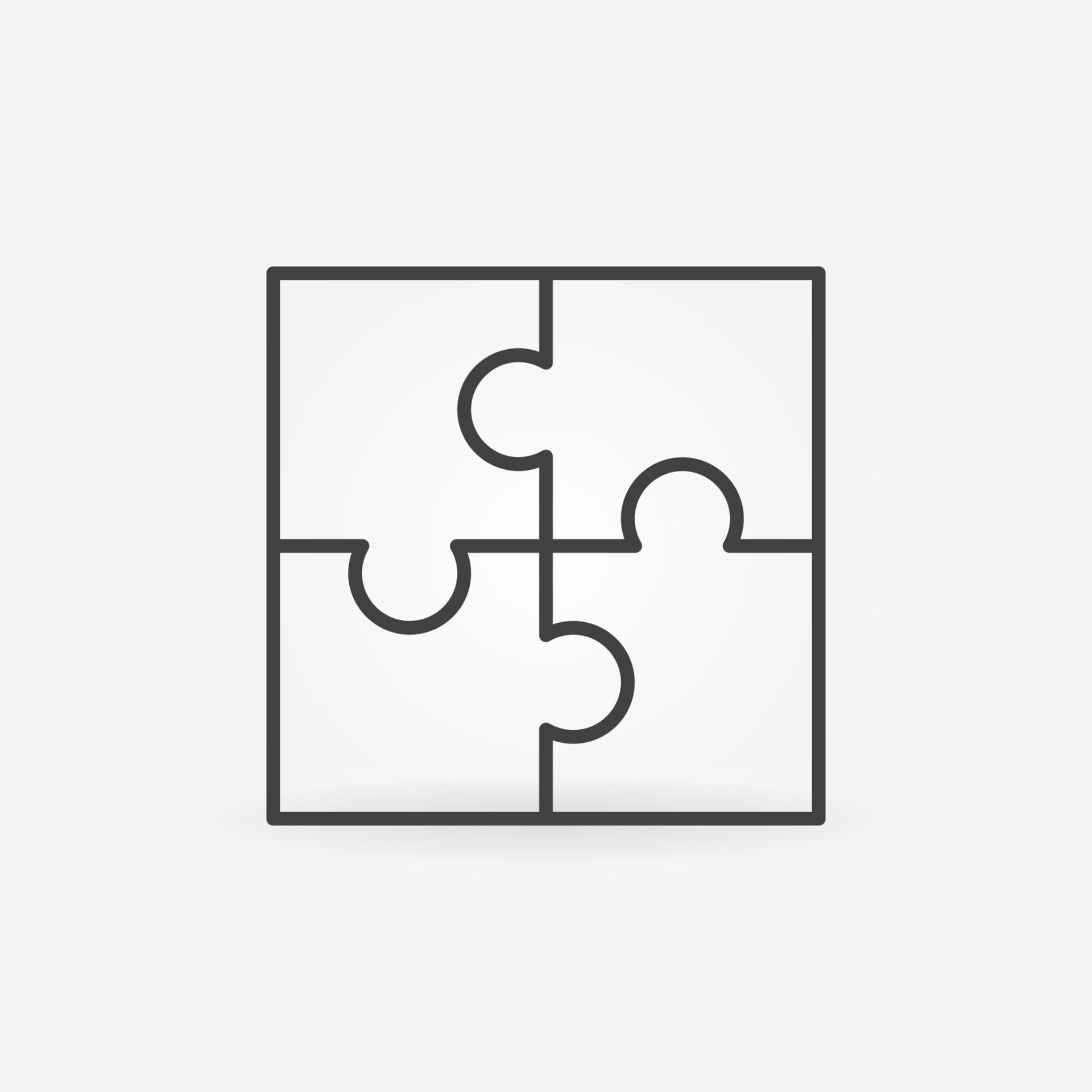 Puzzle vector thin line Solution concept icon 13093310 Vector Art at ...