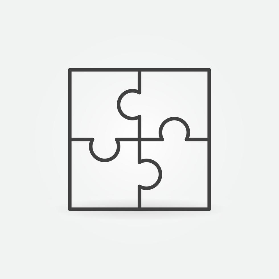 Puzzle vector thin line Solution concept icon