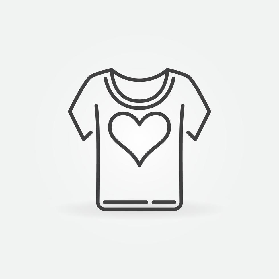 T-Shirt with Heart linear vector concept icon