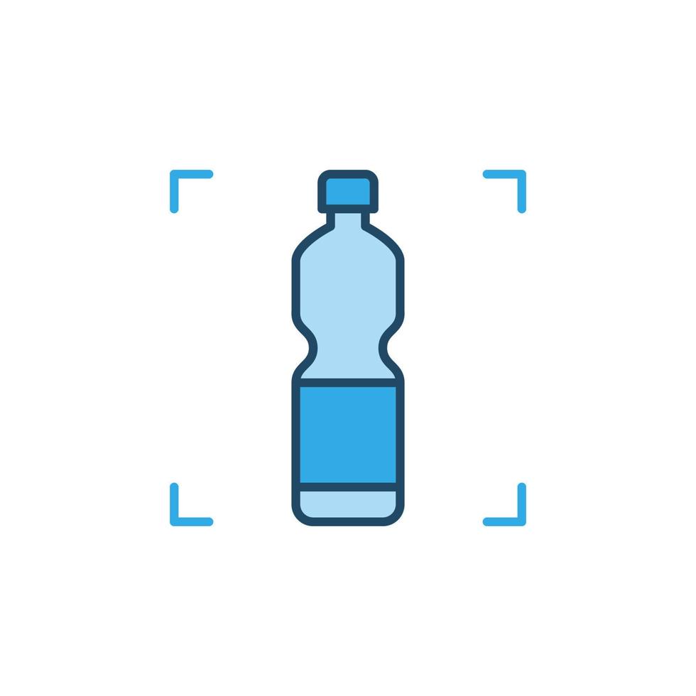 Vector Plastic Bottle concept blue icon