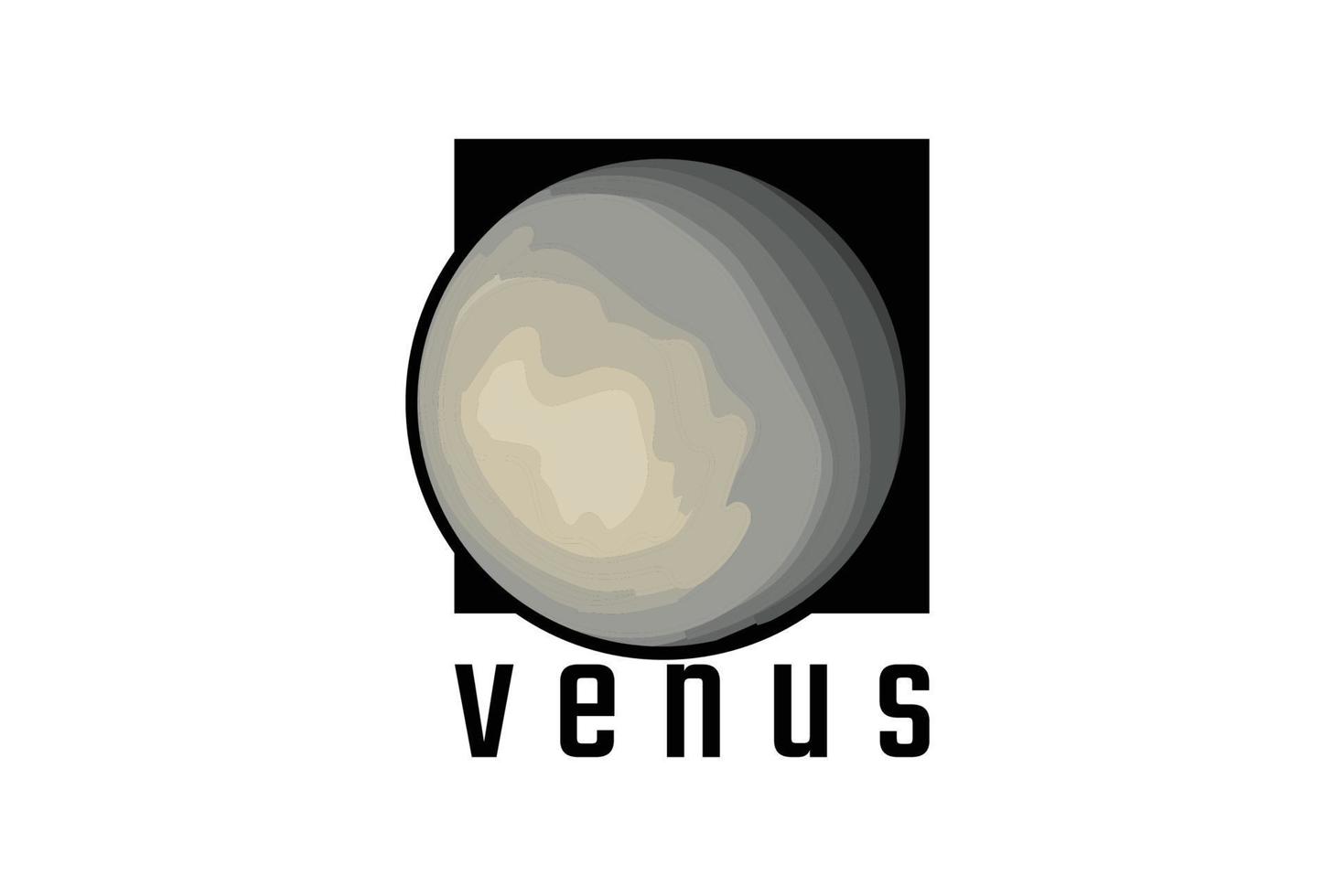 símbolo de planeta venus retro vintage para vector de diseño de logotipo de ciencia espacial