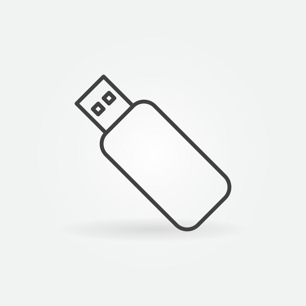 USB flash drive vector outline concept icon or sign