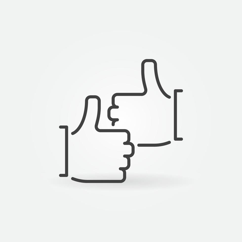 Two Thumb up vector outline concept icon