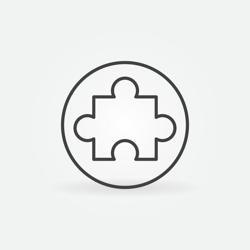 Puzzle in Circle linear vector concept icon