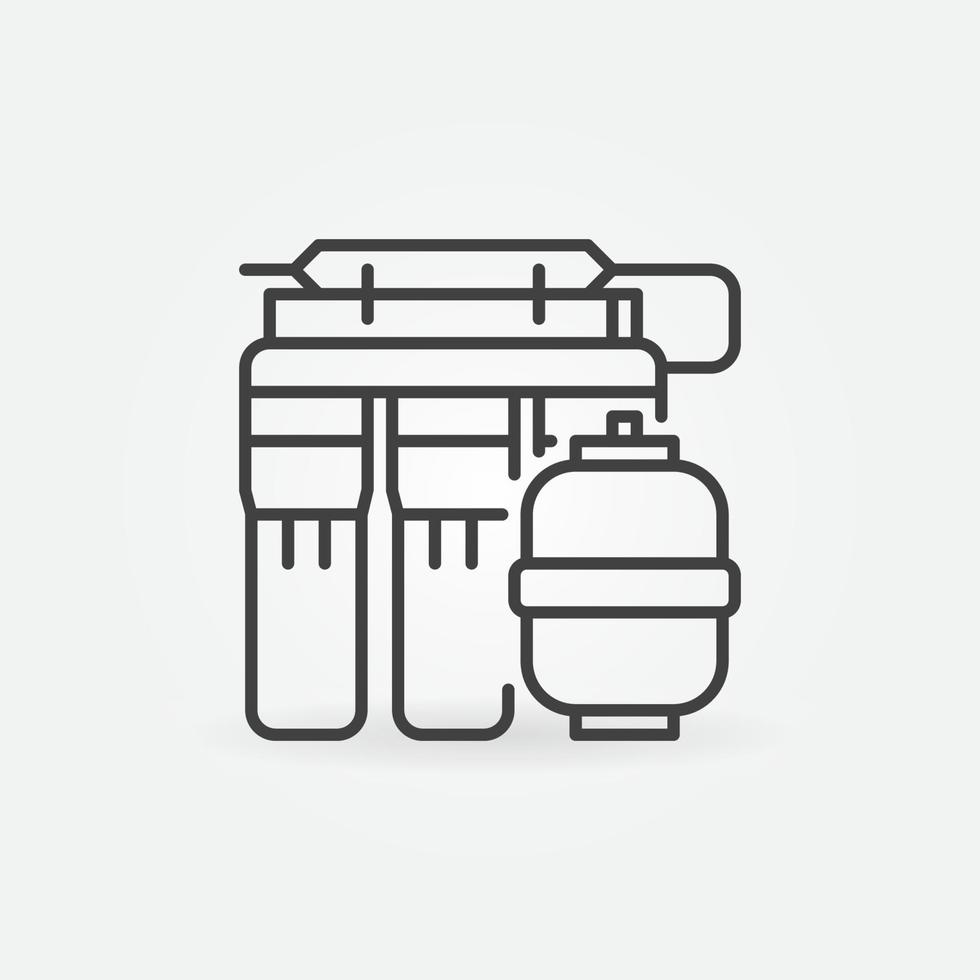 Reverse Osmosis Water Filtration System line vector icon