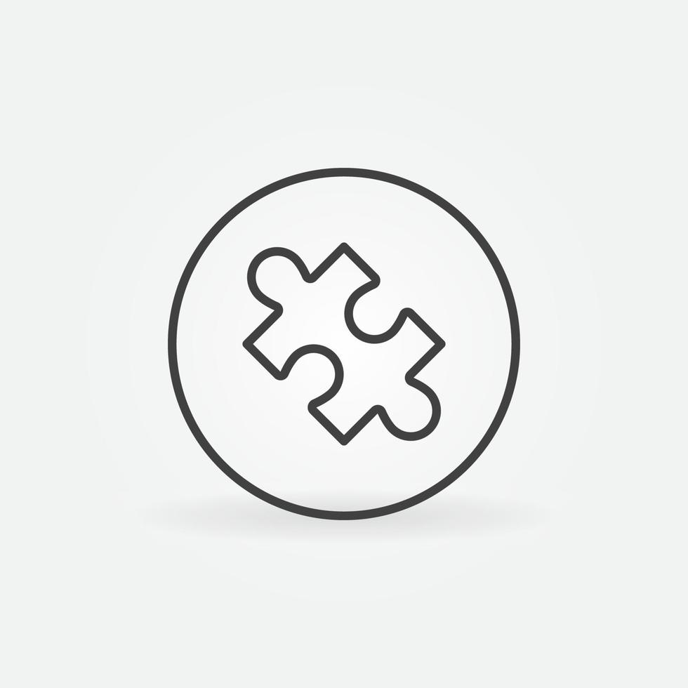 Circle with Jigsaw Puzzle outline vector concept icon