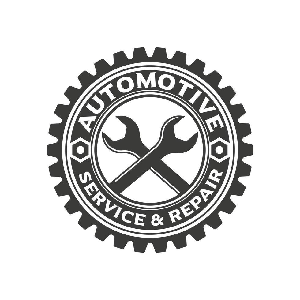 plantilla de logotipo de servicio automático, logotipo para negocios relacionados con la industria automotriz, servicio y reparación. logotipo vectorial emblema automotriz, sello vector