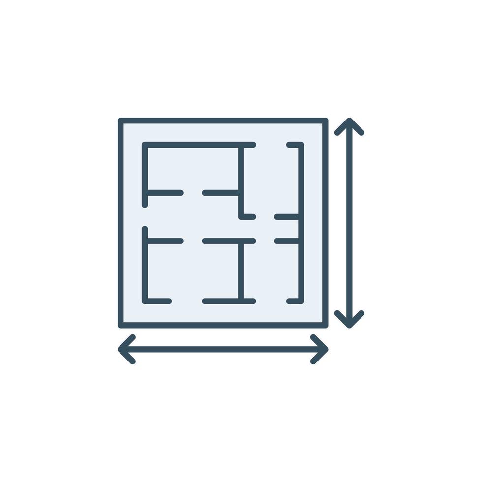 House Plan with arrows vector concept blue icon